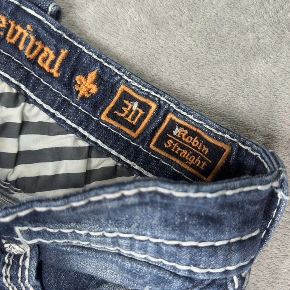 Rock Revival Jeans Mens 30 (Fits 31x29) Robin Straight Dark - Picture 6 of 16